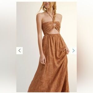 Faithfull The Brand La Costa Maxi Dress in Vadella Print Cocoa